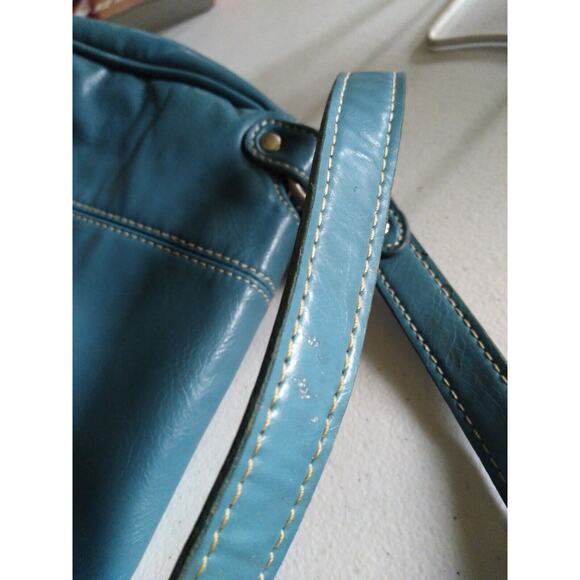 Emille M Simulated Leather Turquoise Purse Handbag - Picture 5 of 10